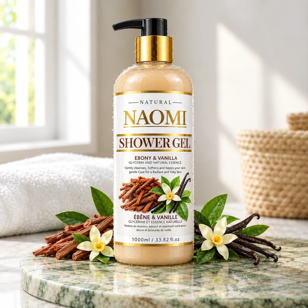Naomi Gel Douche – Ebène & Vanille 1000ml